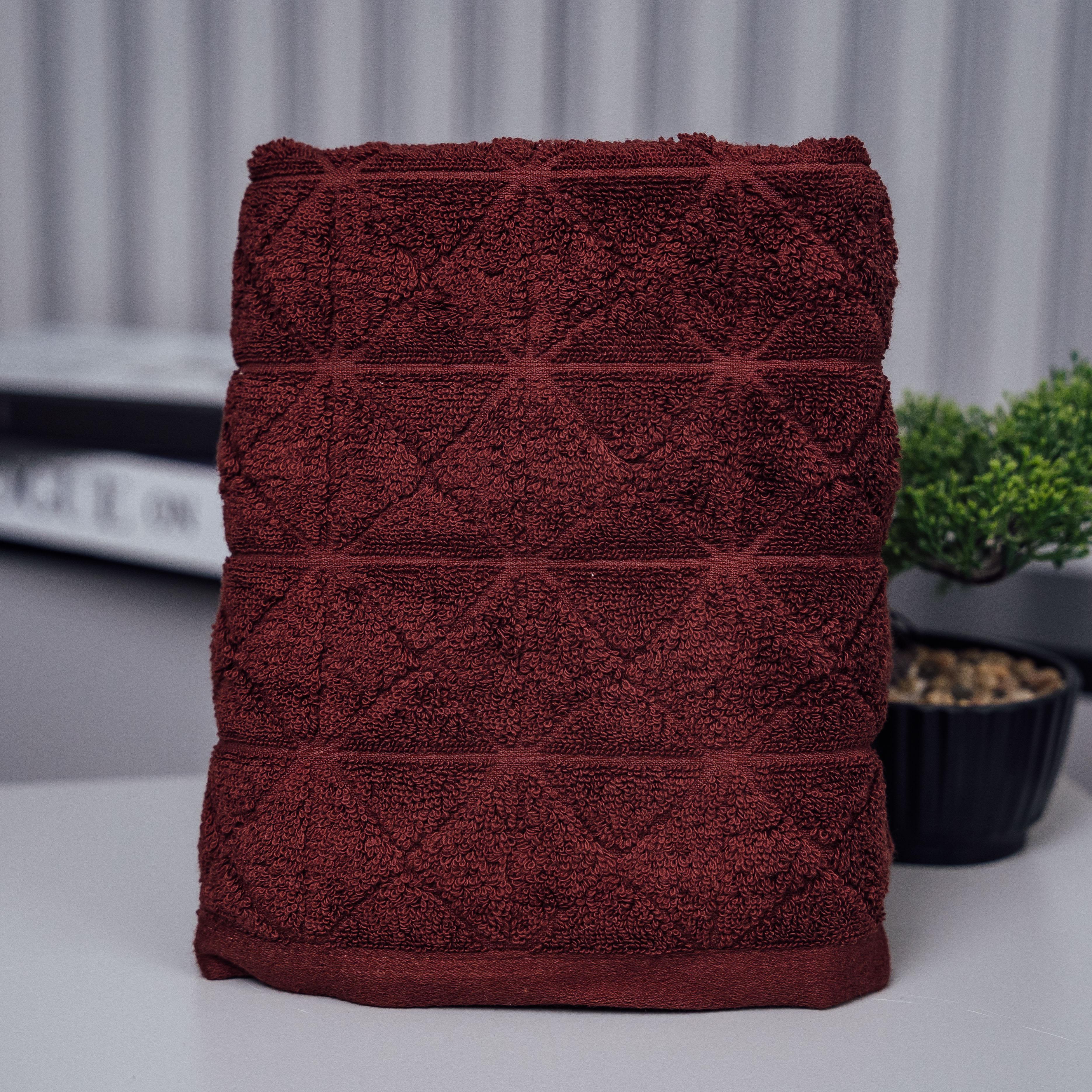 Полотенце лицевое Ромбовые Ритмы 100х50 см Темно-коричневый (86874) - фото 1