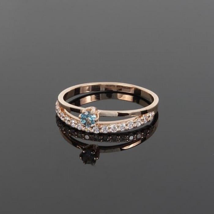 Каблучка золота з топазом і фіанітами (2246446810)