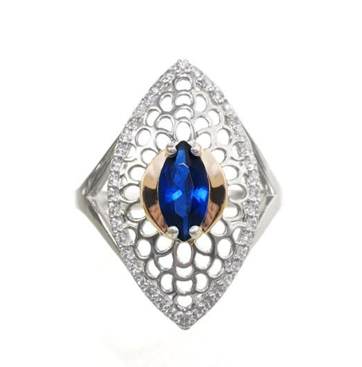 Женское серебряное кольцо с золотой пластиной Адель (088к-13) Женское серебряное кольцо с золотой пластиной Адель (088к-13)