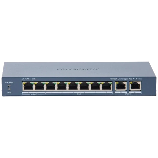 Комутатор некерований Hikvision DS-3E0310HP-E C POE 10 портів