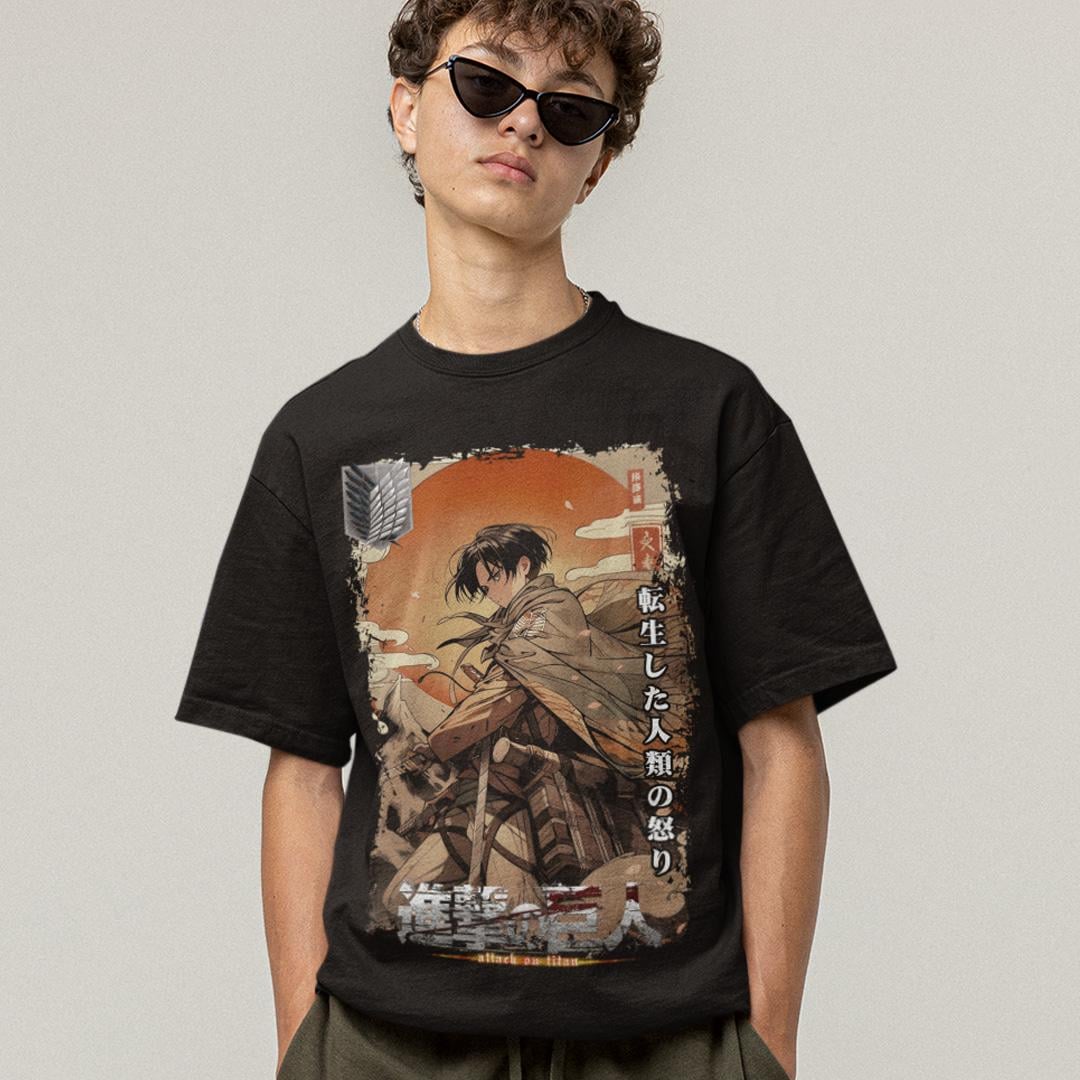 Футболка унисекс Attack on Titan Levi Ackerman 3XL Черный (00000005375) Футболка унисекс Attack on Titan Levi Ackerman 3XL Черный (00000005375)