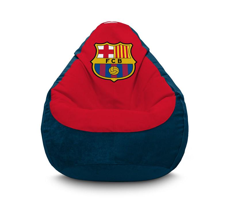 Кресло мешок iPuff Football Barcelona FC Флок XXL 90х125 см Синий