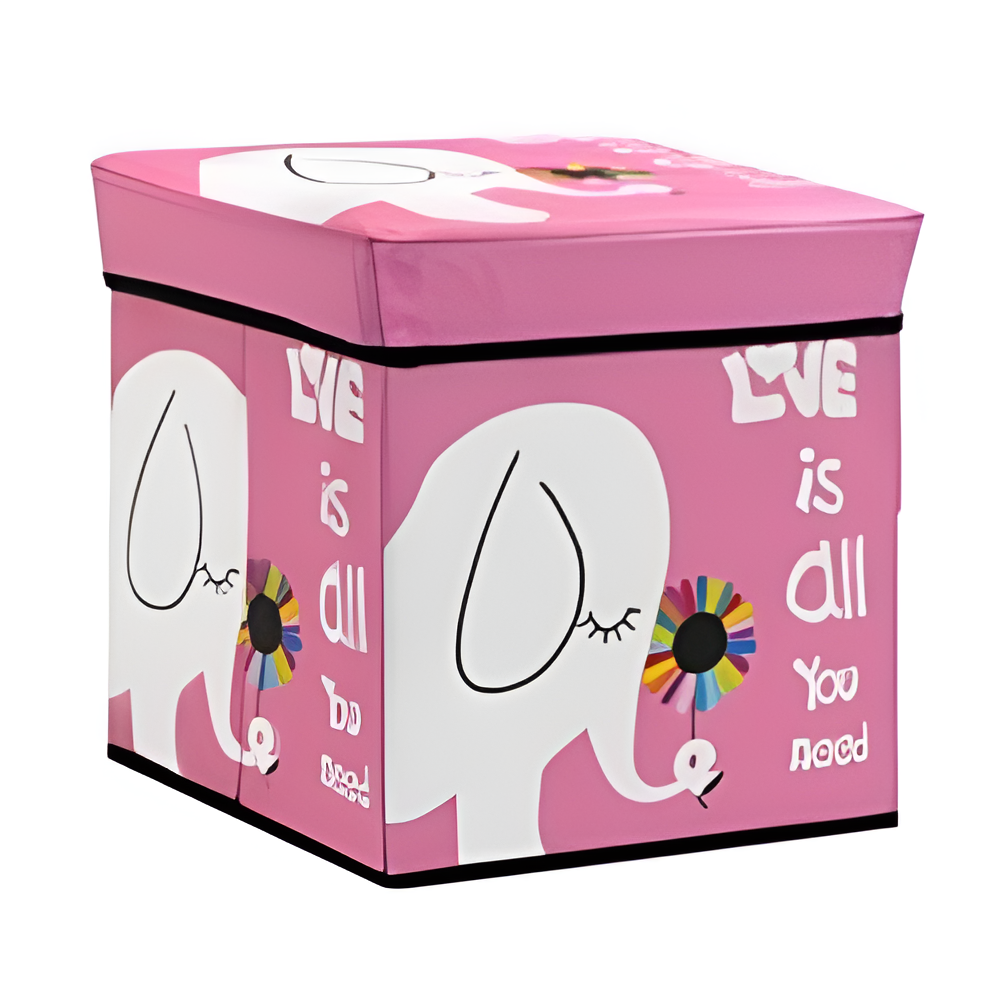 Коробка для зберігання іграшок Stenson дитячий принт 30x30x30 см Рожевий (625844)