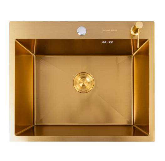 Мойка для кухни Valeso Handmade из нержавеющей стали Decor PVD 3,0-0,8 мм 60х50 см Gold