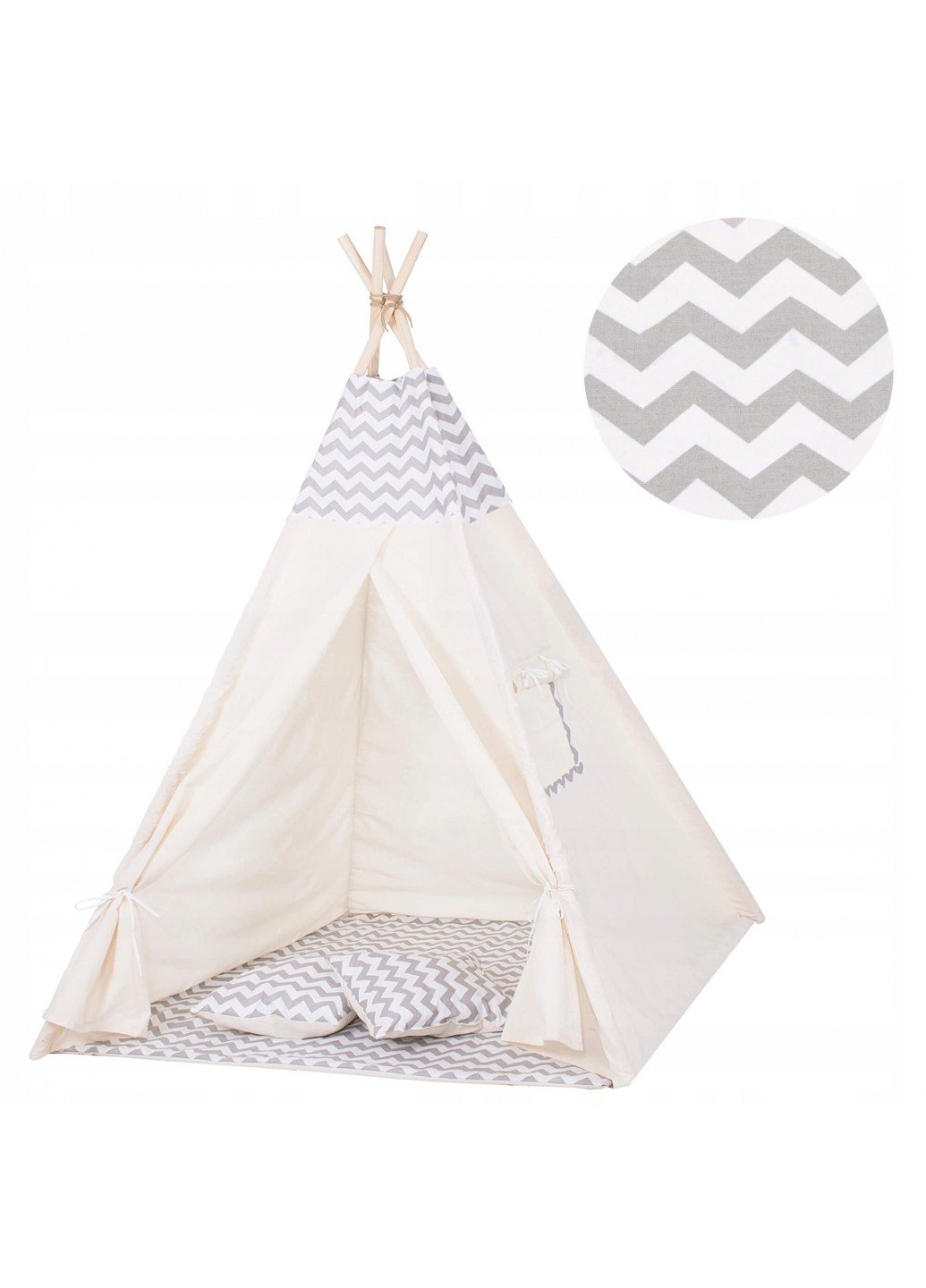 Детская палатка (вигвам) Springos Tipi XXL TIP03 Біло-сірий