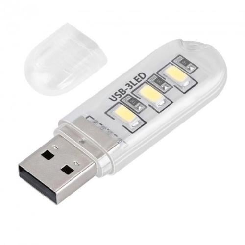 Фонарь USB 3LED от повербанка (1294)