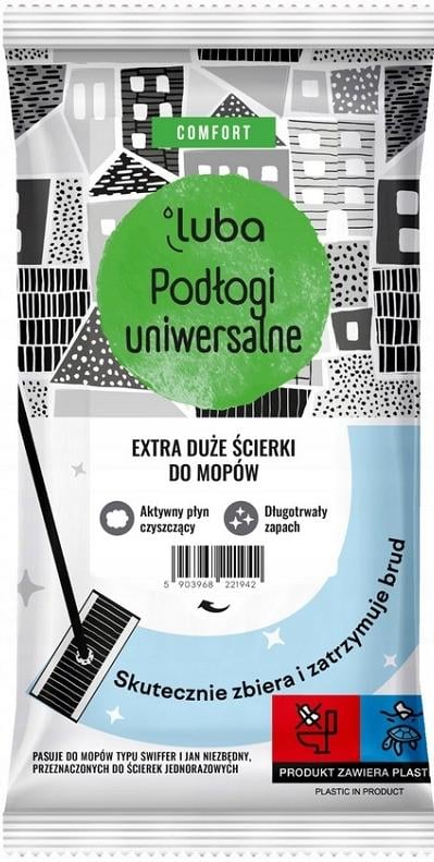 Серветки вологі Luba Comfort XXL для підлоги універсальні 12 шт. (21448)