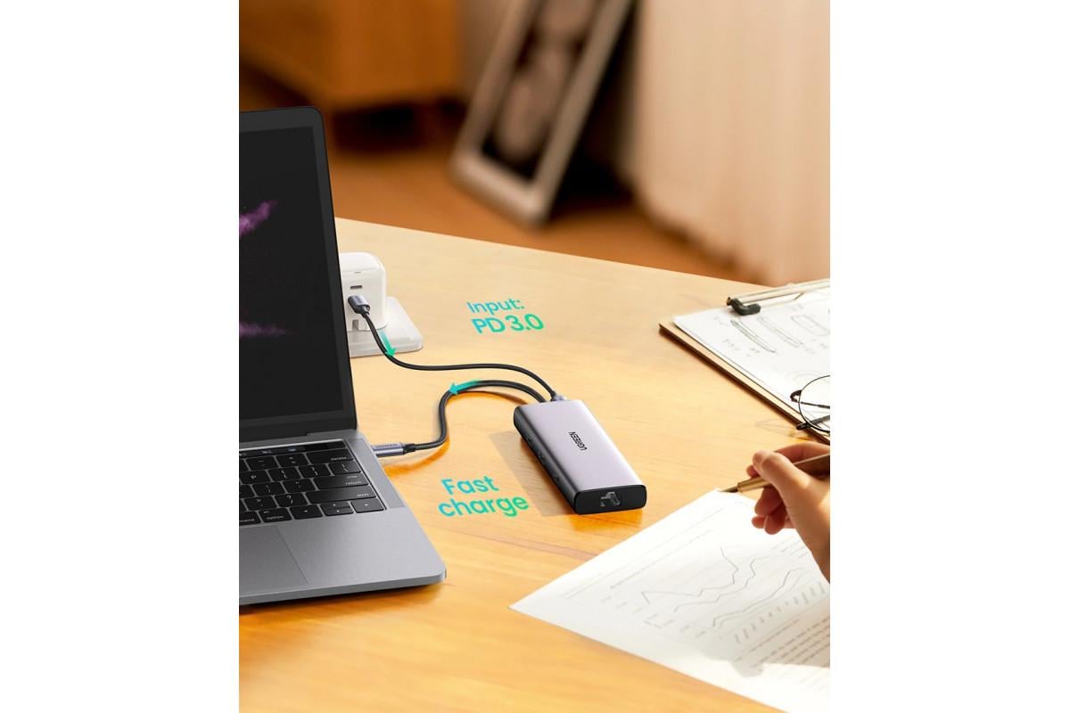 Концентратор UGREEN USB-C HUB для MacBook Pro Air Grey (90119) - фото 6