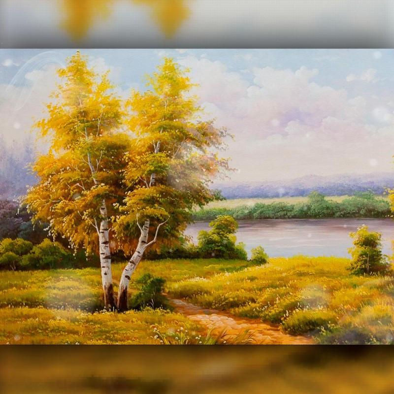 Алмазная вышивка The Wortex Diamonds Осенние берёзы 30x40 см TWD30005