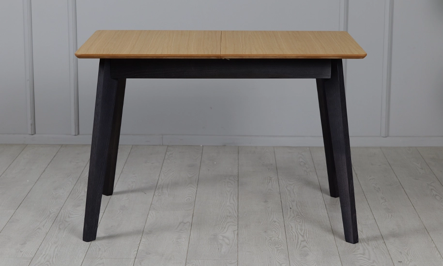 Стол раскладной Милан из массива дерева ножки черные 1100/1400x700x750 мм Дуб (2147484285) - фото 4