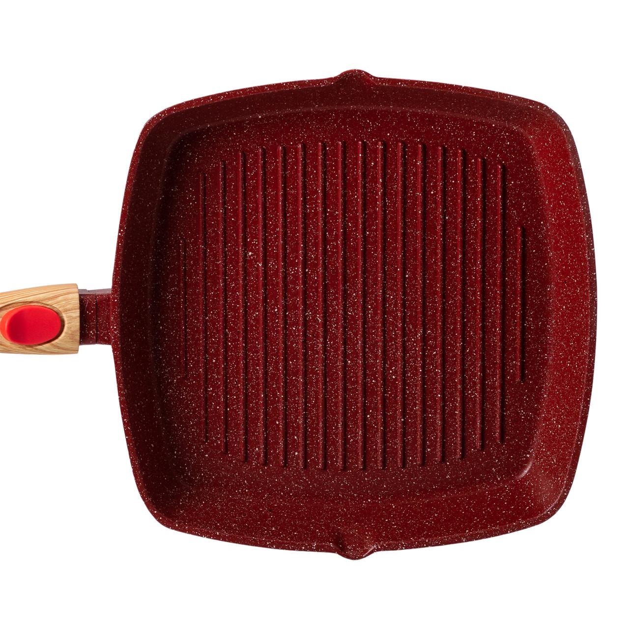 Пательня гриль квадратна MGC сковорода з кришкою та знімною ручкою антипригарна 28×28 см - фото 8 Пательня гриль квадратна MGC сковорода з кришкою та знімною ручкою антипригарна 28×28 см - фото 8