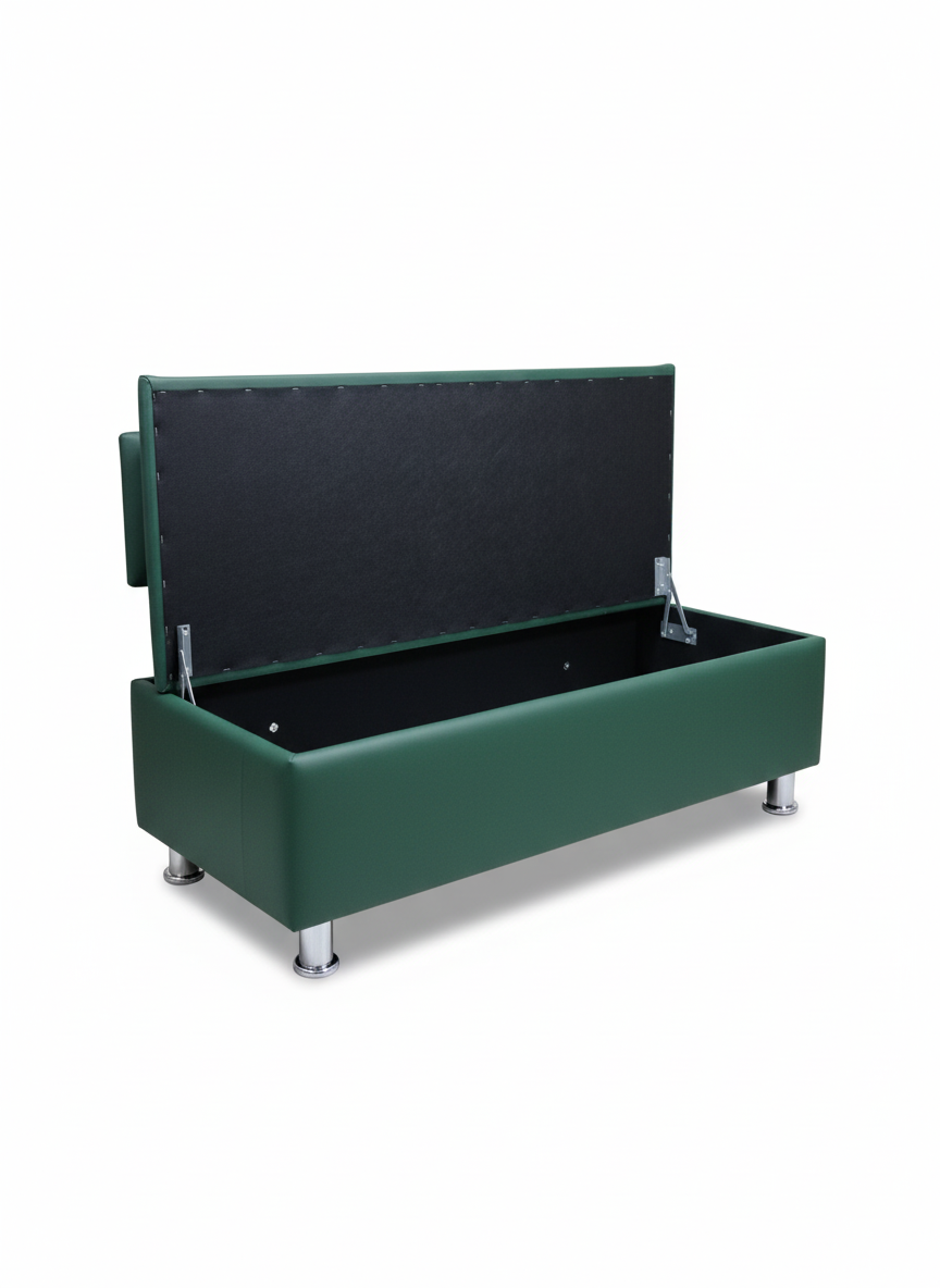 Диван в зону ожидания Сompakt искусственная кожа 120 см Зеленый - фото 3