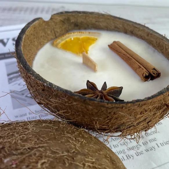 Аромасвічкав ш каралупі кокоса С декором (899_7-332) - фото 3 Аромасвічкав ш каралупі кокоса С декором (899_7-332) - фото 3