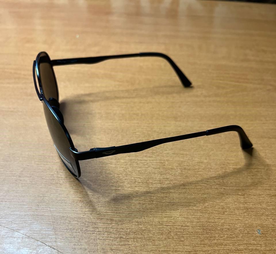 Сонцезахисні окуляри чоловічі Polaroid Aviator Matte Black поляризаційні антиблікові крапля матові димчаті (6de07a53) - фото 9