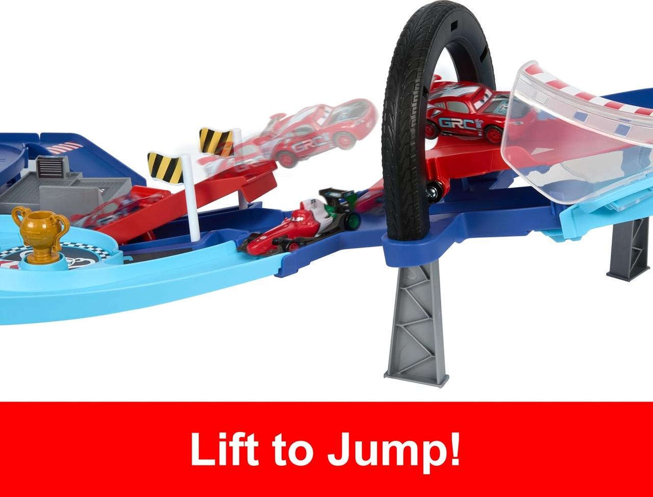 Трек Disney and Pixar Cars Jumping Raceway Lightning McQueen Mattel HXJ32 (26813525) - фото 4