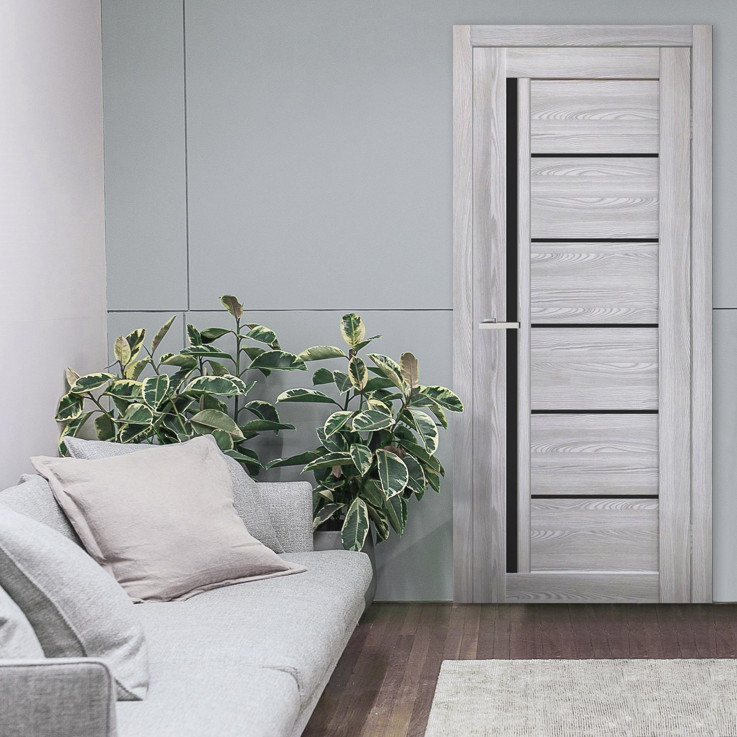 Двері Англія скло чорне 2000х800 мм Північний клен (60910)