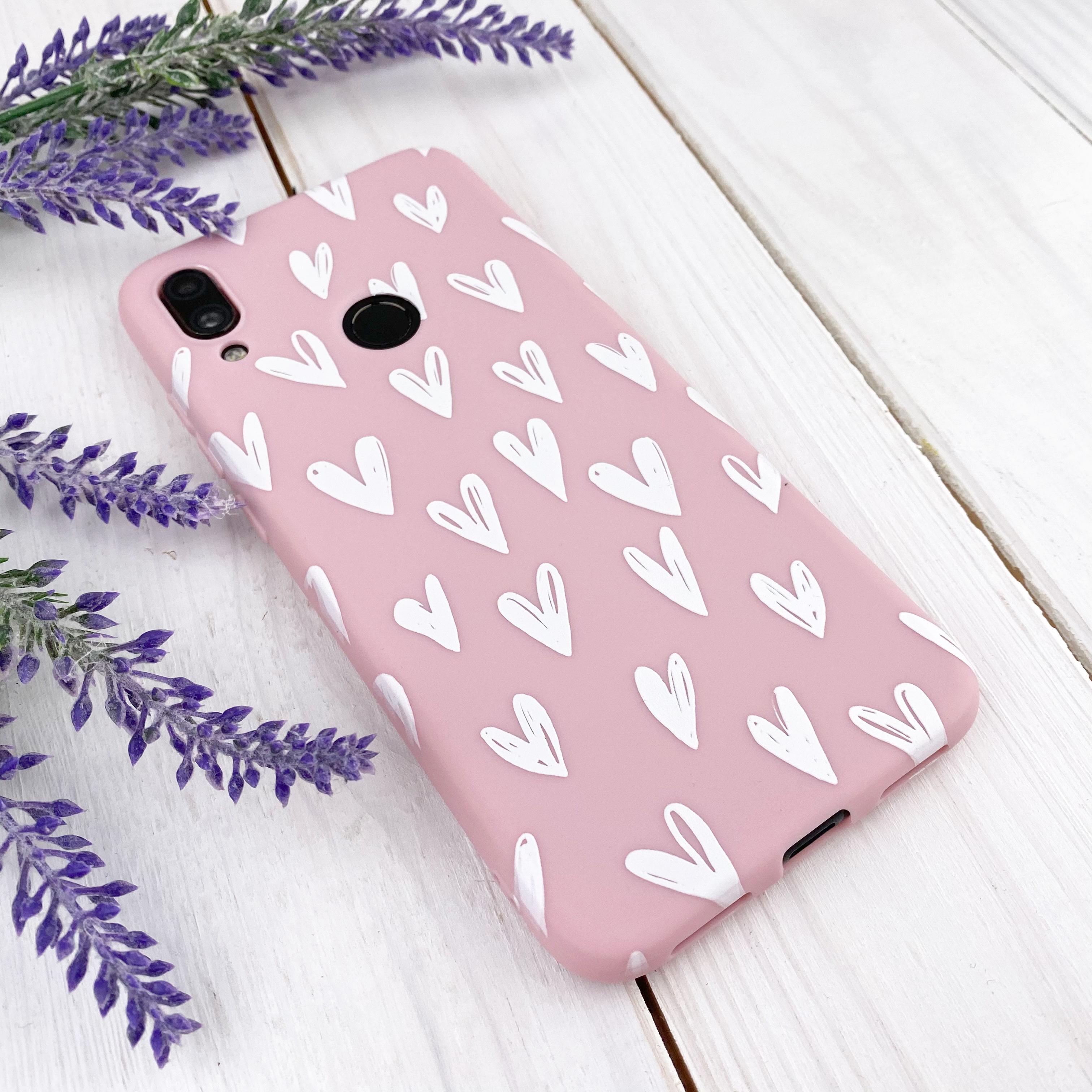 Силиконовый чехол Zorrov для Samsung Galaxy M31 - White hearts (14190070263117929) - фото 3