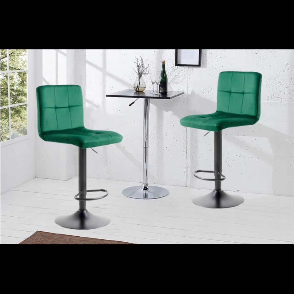 Стул барный со спинкой Bonro b-0106 велюр Зеленый с черным - фото 5 Стул барный со спинкой Bonro b-0106 велюр Зеленый с черным - фото 5