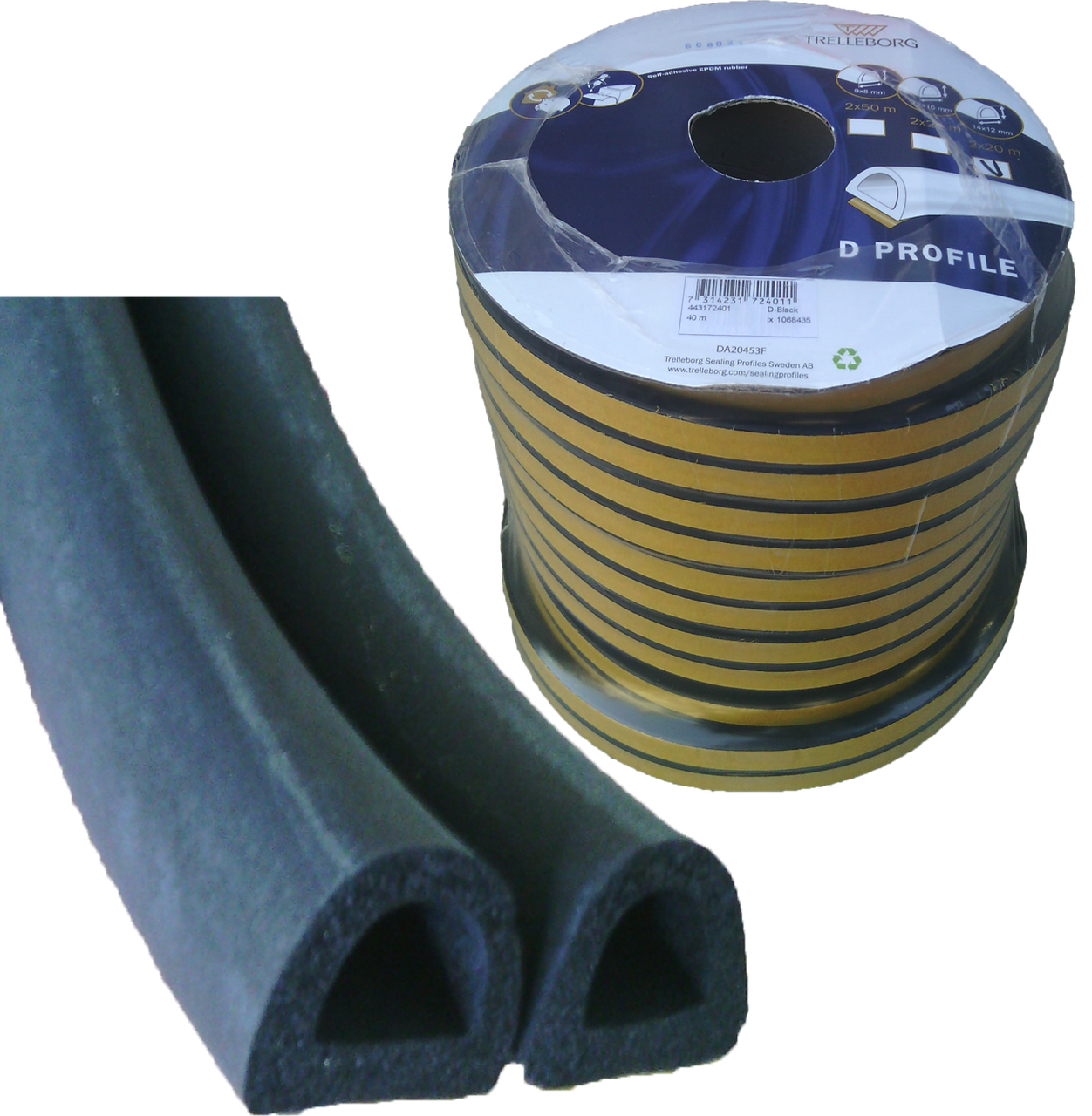 Ущільнювач для вікон та дверей STOMIL D-профіль 14х12 мм Чорний - фото 2 Ущільнювач для вікон та дверей STOMIL D-профіль 14х12 мм Чорний - фото 2