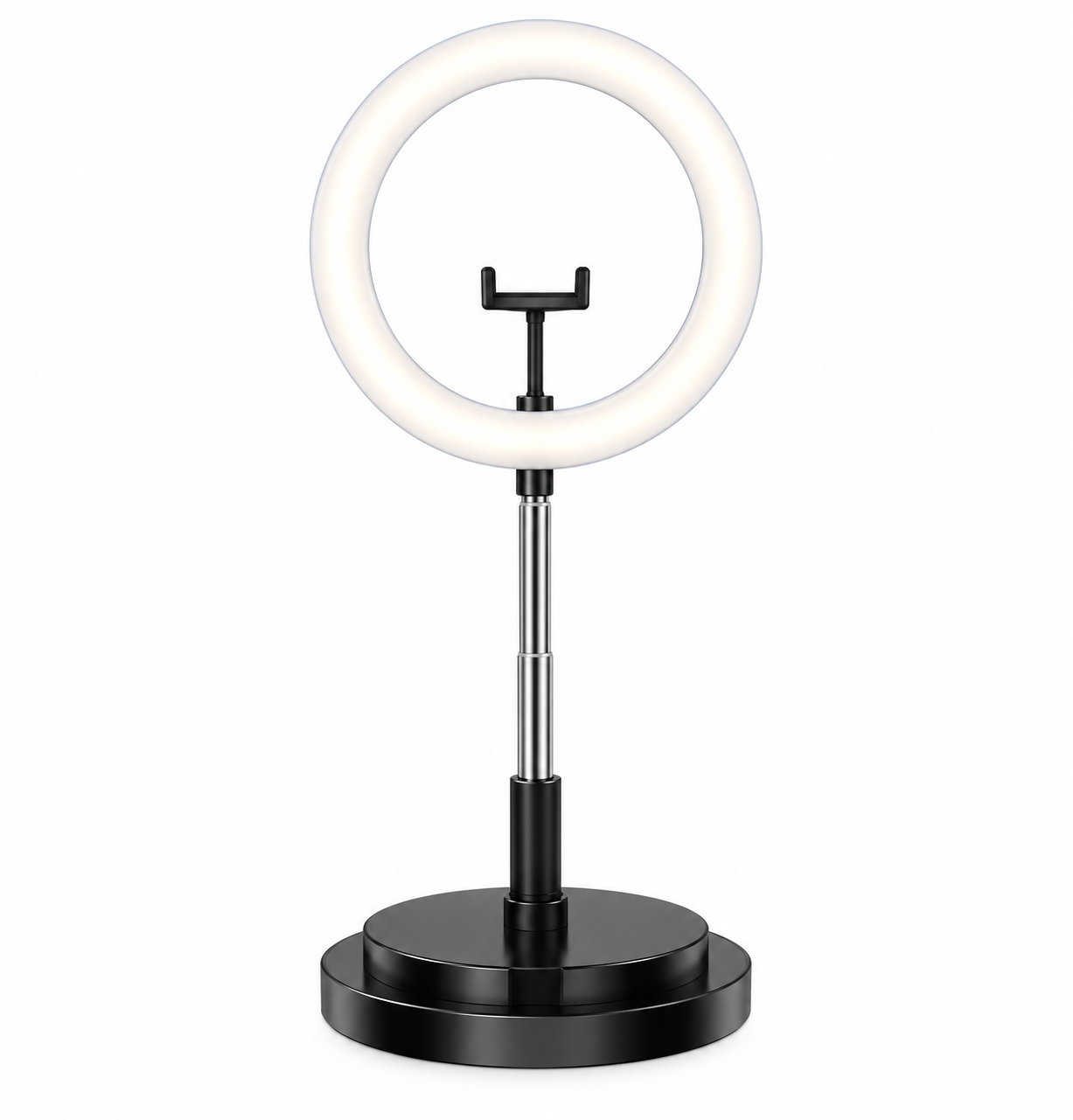 Лампа LED кольцевая Usams US-ZB120 с держателем для смартфона Black (000542650)