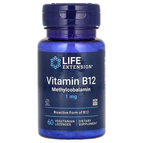 Кобаламин Life Extension Vitamin B12 Methylcobalamin 1 мг 60 леденцов (LEX-15366)