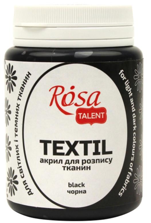 Краска акриловая для тканей ROSA Talent 80 мл Черный
