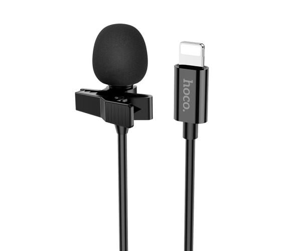Микрофон петличный Hoco L14 Lightning 2 м Black