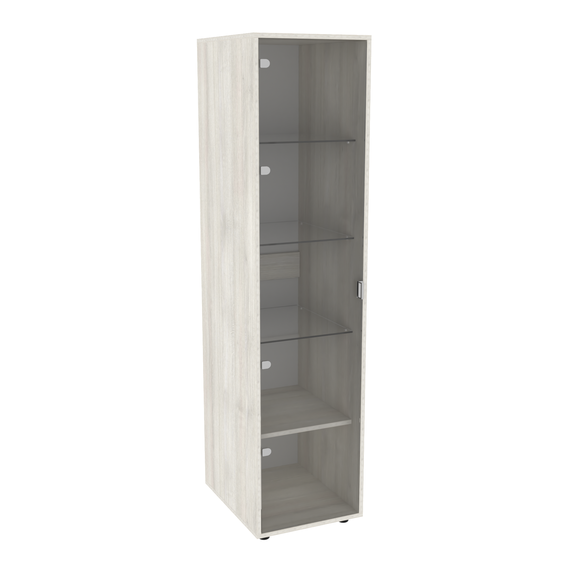 Пенал со стеклом Hugo H-4 420х520х1700 мм Дуб Шамони светлый