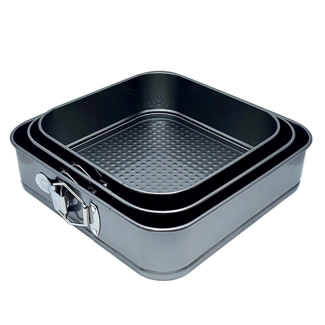 Набор разъемных форм для запекания UNIQUE UN-1704 квадратный с рифленым дном 3 шт. (204620)