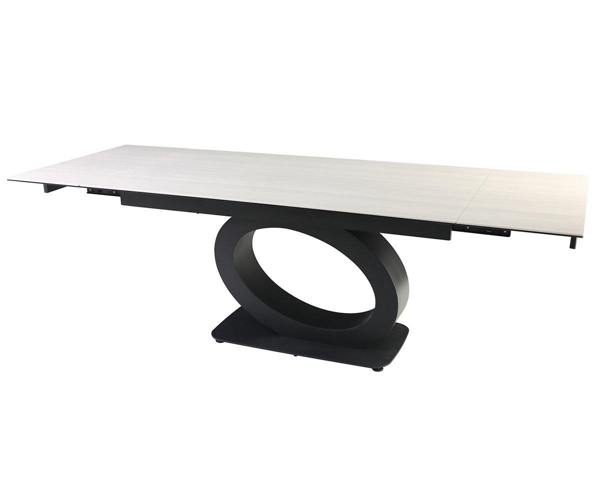 Стол Intarsio OVIDIO CERAMIC 160/240x90 Белый дуб/Черный (28710921)