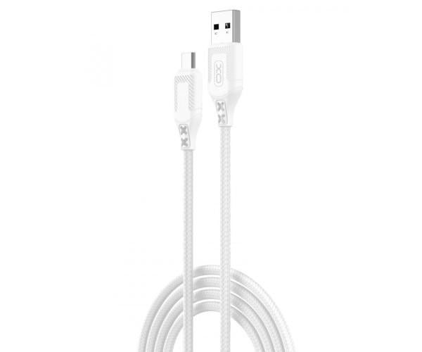 Кабель USB Xo NB235 Zebra series Braided 24 A micro USB White