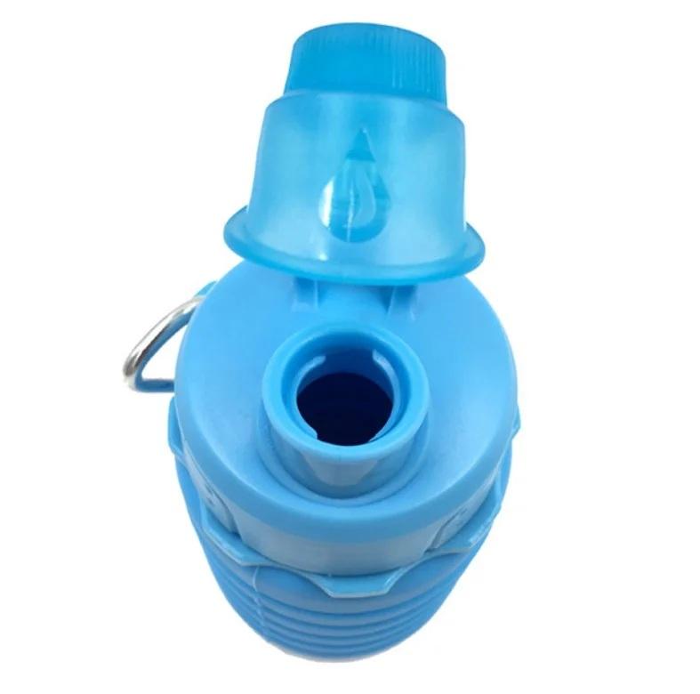 Пляшка складна Water Bottle силіконова з карабіном Блакитний (TM050783) - фото 3