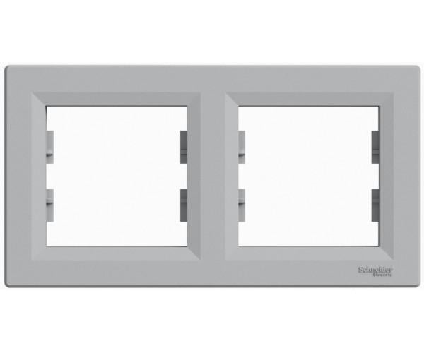 Рамка 2-місна горизонтальна Schneider Electric Asfora Алюміній (EPH5800261)