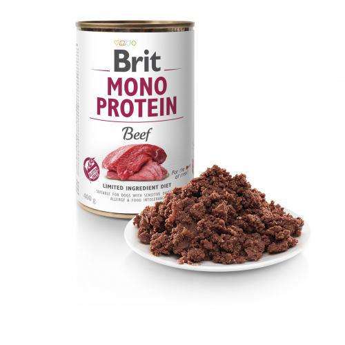 Корм влажный Brit Mono Protein Beef для собак с говядиной 400 г - фото 2 Корм влажный Brit Mono Protein Beef для собак с говядиной 400 г - фото 2