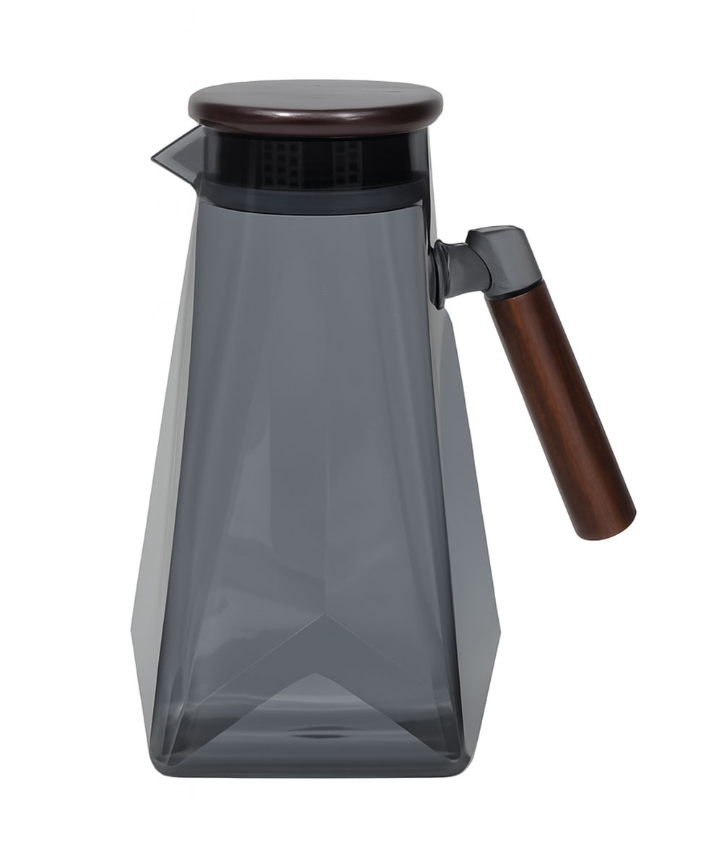 Кувшин для напитков стеклянный с бамбуковой крышкой 1,8 л Серый Кувшин для напитков стеклянный с бамбуковой крышкой 1,8 л Серый