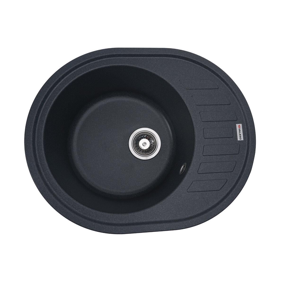Мойка для кухни гранитная врезная Valeso Soul овальная 620x500 мм Антрацит матовый (SP000047396)