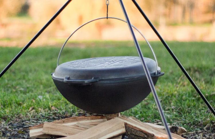 Котел чугунный азиатский Brizoll с чугунной крышкой-сковородкой 12 л - фото 13