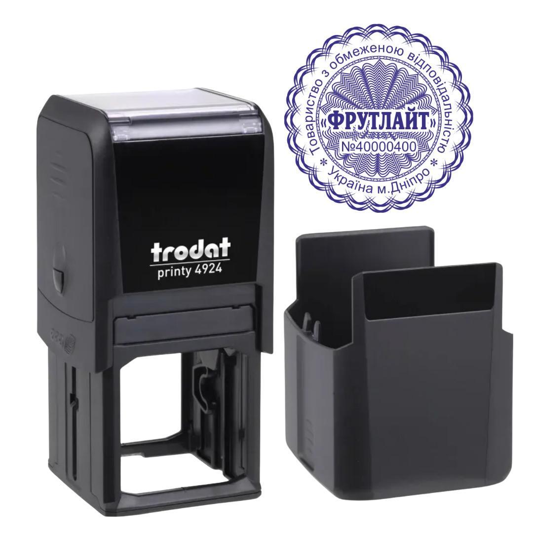 Печатка ТОВ на автоматичному оснащенні Trodat 4924 d 40 мм з ковпачком Чорний (ТОВ22/4924/B)