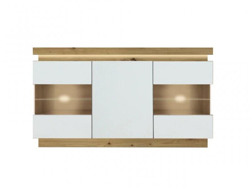 Вітрина для кабінету буфет Gerbor Ромео KOM1D2W 9 16 з підсвічуванням 1600х420х1200 мм Горіх салев/Білий глянець (39735) Вітрина для кабінету буфет Gerbor Ромео KOM1D2W 9 16 з підсвічуванням 1600х420х1200 мм Горіх салев/Білий глянець (39735)