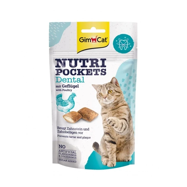 Ласощі для котів GimCat Nutri Pockets Dental для зубів зі смаком курки 60 г (22393986)