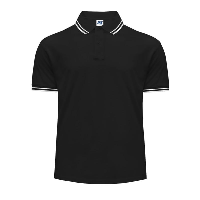 Поло JHK POLO REGULAR MAN CONTRAST XXL Черно-белый (WH/BK)