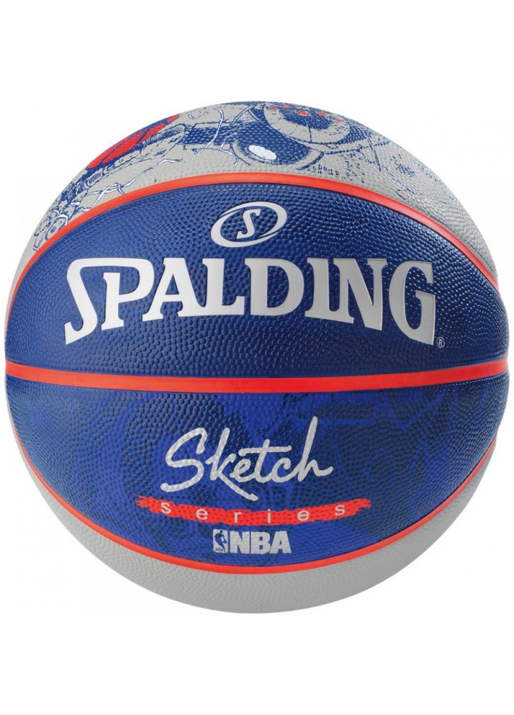 Мяч баскетбольный Spalding NBA Sketch Robot Outdoor Size 7