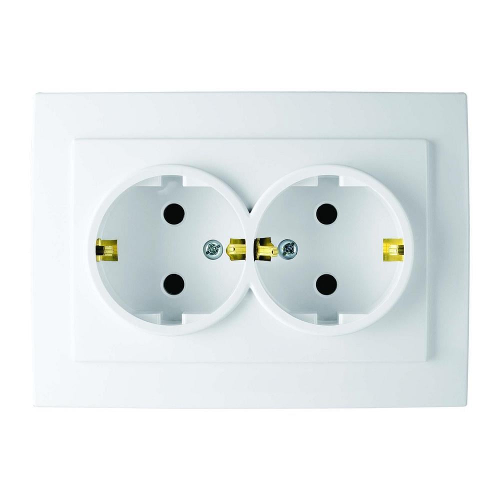 Розетка двомісна Nilson Touran з заземленням Білий (00000014700) Розетка двомісна Nilson Touran з заземленням Білий (00000014700)