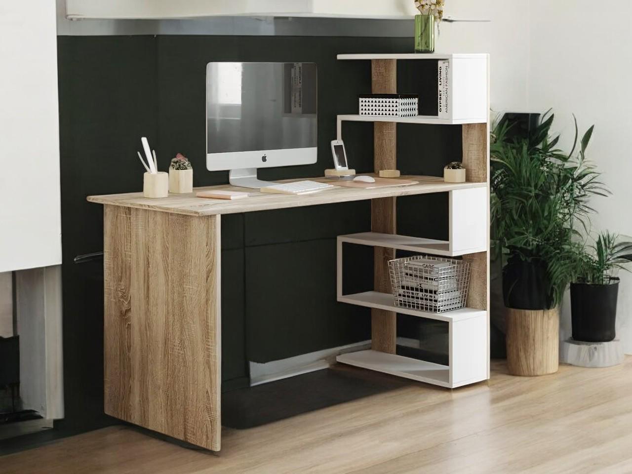 Компьютерный стол AVVS tech Christer 1416x1226x600 мм Дуб сонома/Белый (24146570)