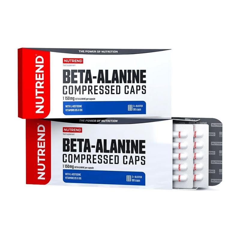 Бета-аланін з вітамінами B5 і B6 NUTREND Beta-Alanine Compressed Caps 90 капс.