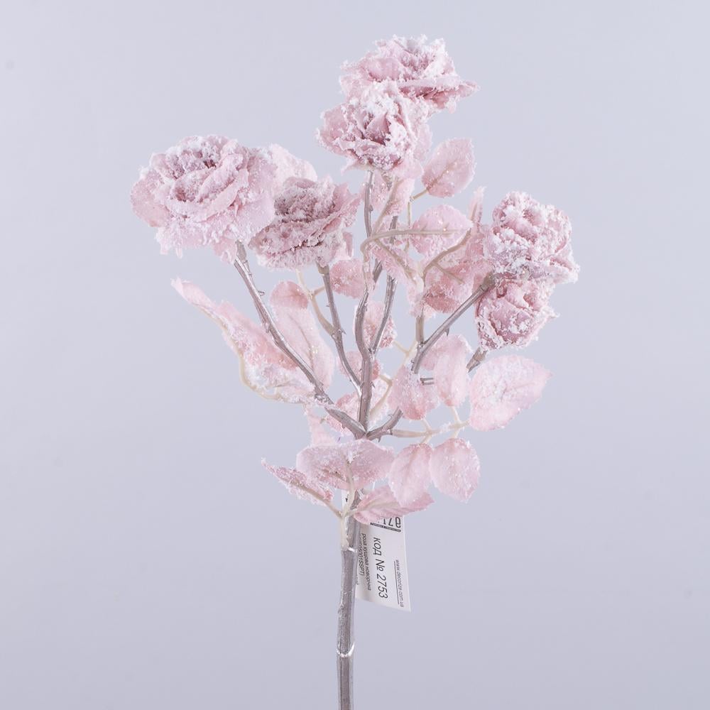 Новогодняя роза кустовая PK-01 40 см Розовый (2753-2)