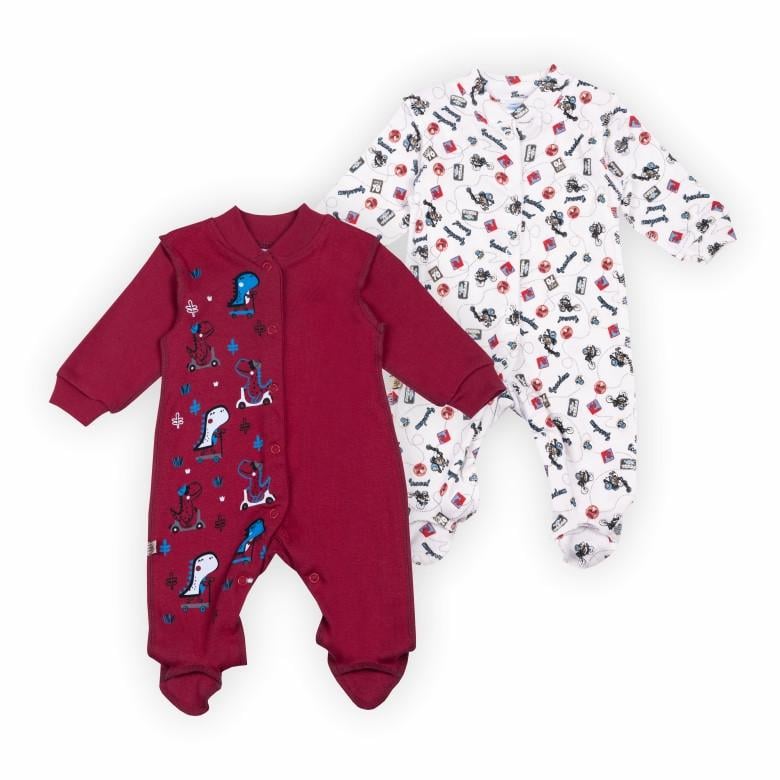 Комплект комбинезонов детский для мальчика Gabbi KB-24-3 62 см 2 шт. Бордовый/Молочный (13936) Комплект комбинезонов детский для мальчика Gabbi KB-24-3 62 см 2 шт. Бордовый/Молочный (13936)