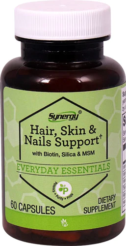 Диоксид кремния биотин и МСМ Vitacost Hair Skin & Nails Support with Biotin Silica & MSM 60 капсул (844197020126)