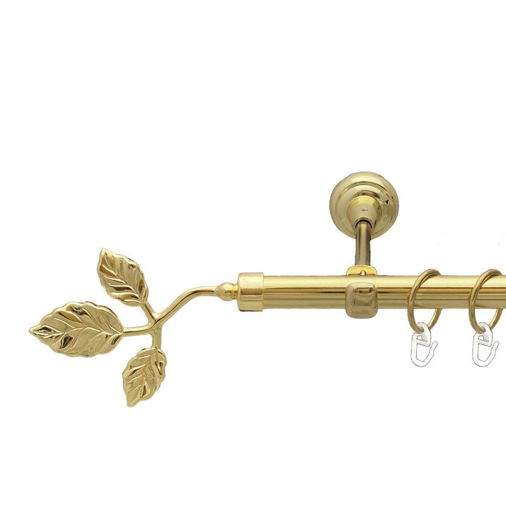 Карниз металевий Orvit Тоскана однорядний відкритий/гладка труба/кільце металеве Золото 19 мм 300 см (00-00012937)