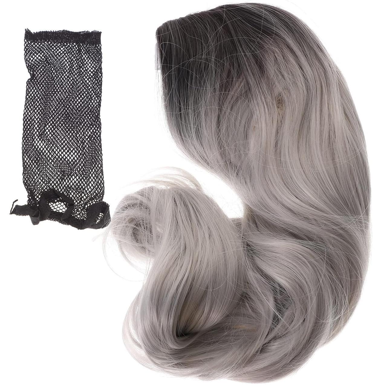 Перука довга хвиля кучерява світла із чорним корінням 60 см